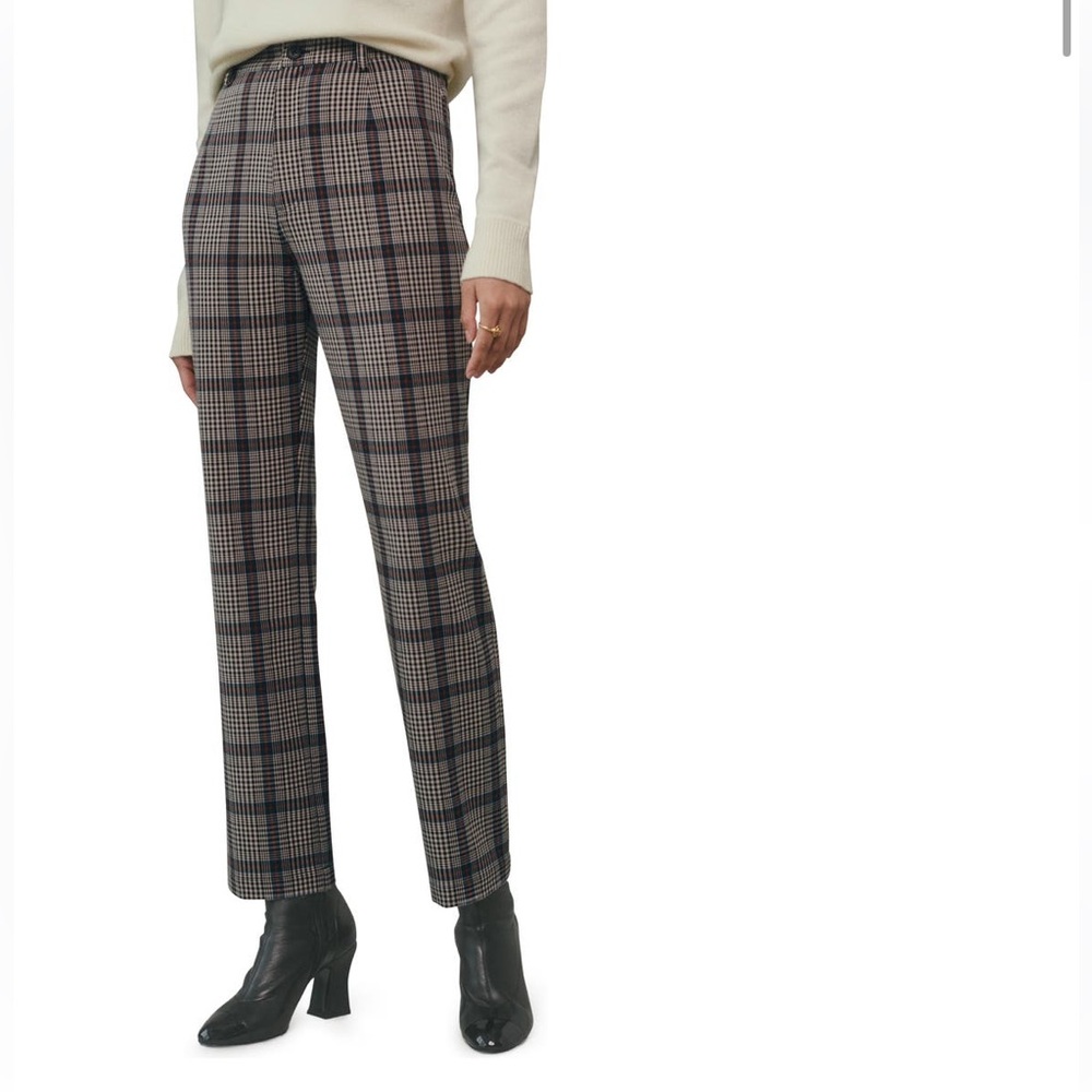 Reformation plaid straight leg trouser
